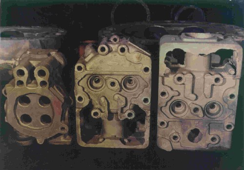 Iron cast cylinder heads for Diesel engines.