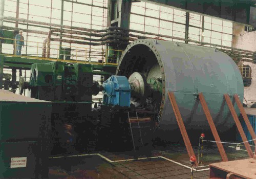 Generator for a bulb turbine for HEPP Drgneti on the test stand, 14 MVA; 6.3 kV; 125 rpm.