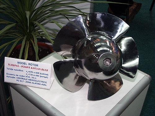 Runner model for a Kaplan bulb pump-turbine.