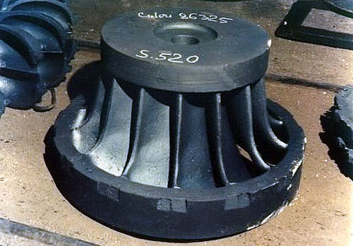 Runner for Francis turbine, semifinished monoblock cast part.